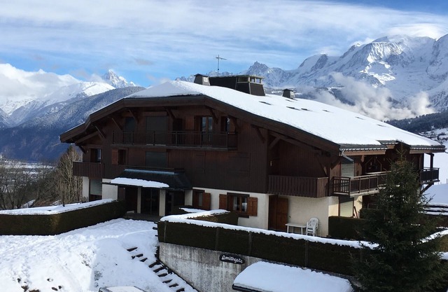 Quiet two-room apartment near the village with view of the Aravis mountains.