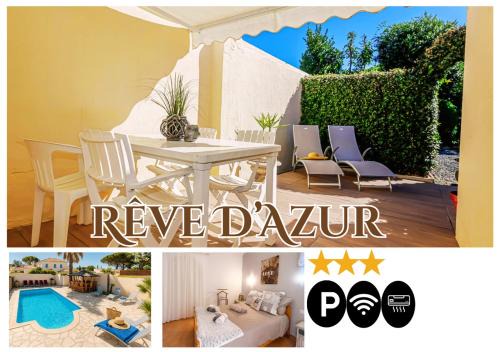 Rêve D'azur plage de la Nartelle, Mazet 35m2, parking, Piscine partagée, Terrasse BBQ & draps inclus