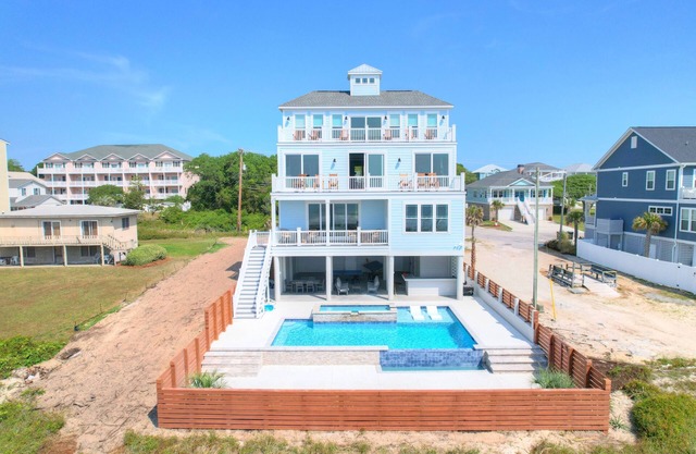 Reduced Rates @ Bailey's Lighthouse - Luxury Ocean Front Home - Pool, Hot Tub, Game Room - 7 Bed/7.5 Bath