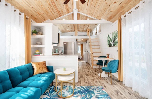 Retro Themed Tiny House w/Boat Parking + Private Firepit & Minutes to Boat Launches