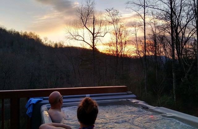 Running Squirrel Ridge cabin w/Hot tub+WiFi+firepit+deck & trails w/lake view!