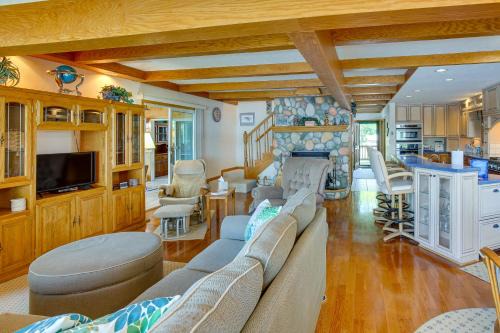 Sauna and Fireplaces! Lakefront Cadillac Retreat