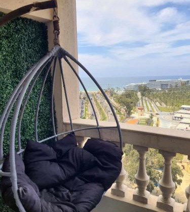 Sea and Montaza Palace view 2 bedrooms apartment alexandria,2 full bathrooms, with 2 AC and 1 Stand Fan, free wifi , available all year days with 3 heavy blankets