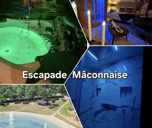 Spa-Sauna-Ciel de pluie tropicale-Champagne Nuit Romantique - Escapade Mâconnaise