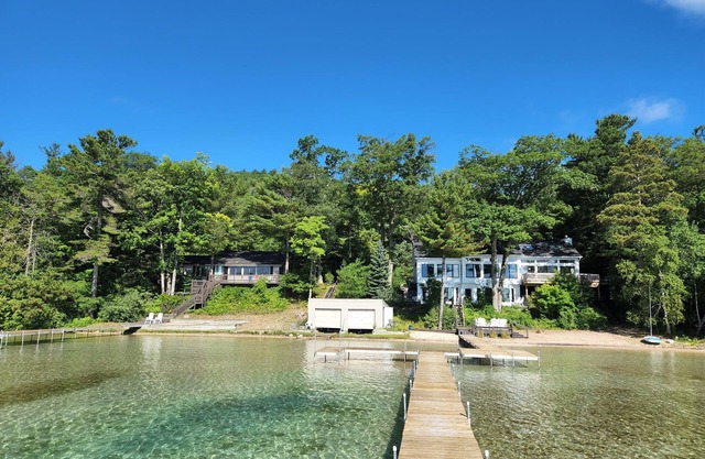 Spacious Lakefront Retreat w/2 Homes, Private Beach, Docks & Amazing Location