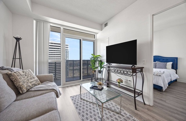 Stay in the heart of downtown Vaughan in this modern one-bedroom condo