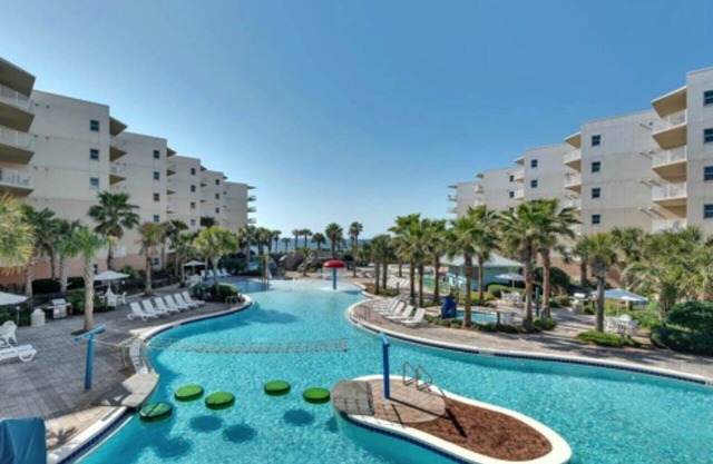 Steps away from swimming pools and lazy river