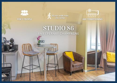 Studio 86 - Climatisation & proche centre-ville- 2 personnes - BnB Epernay