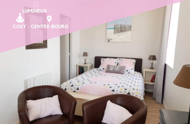 Studio Cosy LES ROSES TREMIERES 3 étoiles centre Plouharnel proche mer