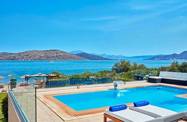 Stunning Crete Villa | Elounda Seafront Villa | private heated pool & Sea View