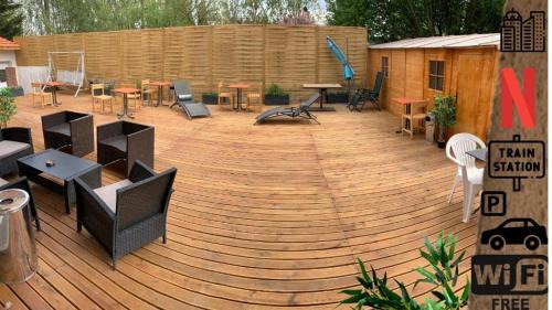 Suite 2Chambres salle de bain privés toilettes Terrasse Parking 30 min de Paris