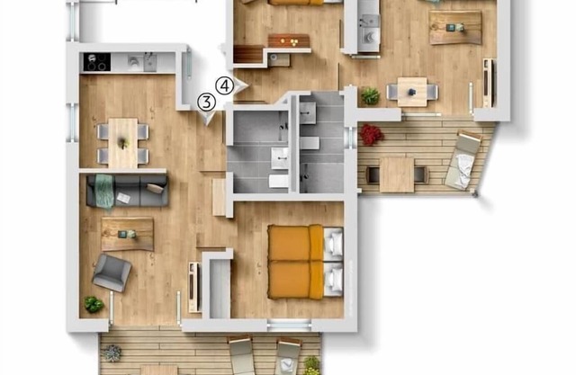 Suite 3+4/entire 1st floor 3,5 rooms with 2 balconies.