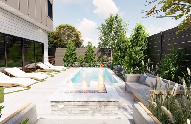 Sunny Modern Oasis — Pool, Hot Tub, Fire Pit, Grill, Rooftop, & Gymn