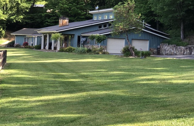 Sunset View Estate, a farm setting, upscale house.