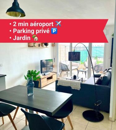 Superbe appart avec Jardin à 2 min de l’Aéroport-4 pers