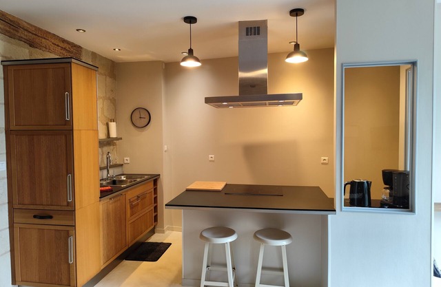 The peaceful living room with troglodyte courtyard