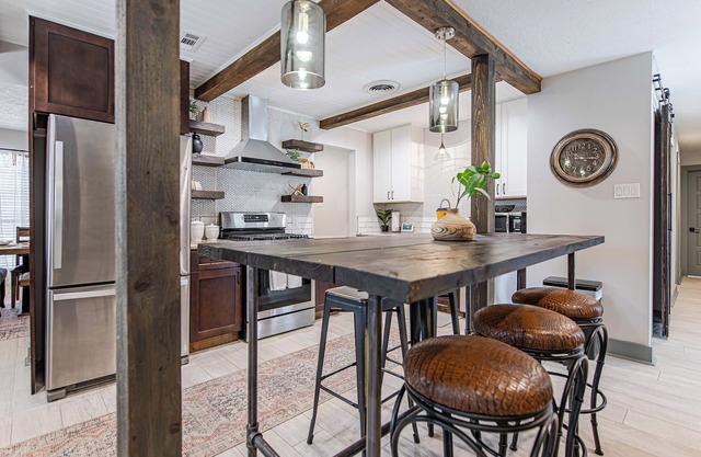 The Rustic Retreat! With a game room & a great outdoor vibe!