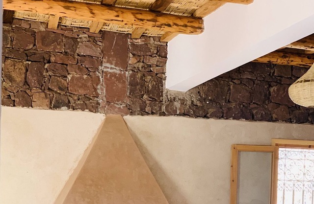 The traditional Berber house on the borders of the Atlas in the Toubkal massif