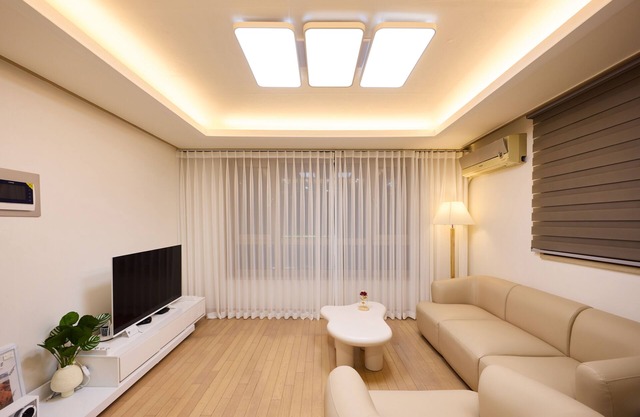 This is a three-bedroom place in Gangnam, perfect for families