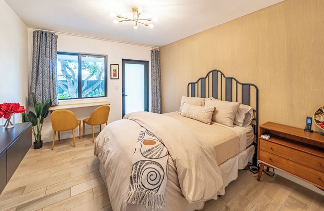 Tropical retreat near beach with serene garden offers a fruitful sweet escape