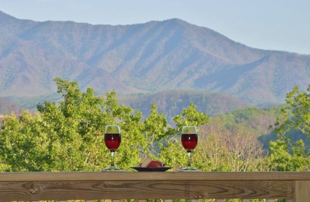 True Log Cabin w/Beautiful Views! LED Hot Tub, WiFi, Picnic Pavilion, Grill Area