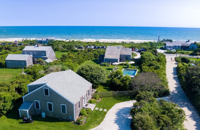 Two Cottages across from the beach with 7-bedrooms & Pool in charming Nantucket