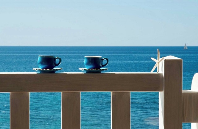 Typical Mediterranean home by the sea with large terrace