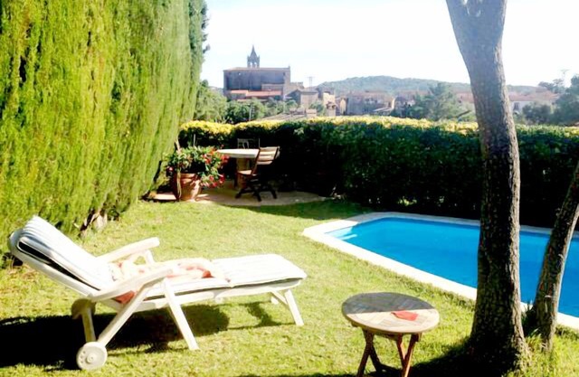 Typical Spanish Masia (country house) of natural stone with private garden and pool