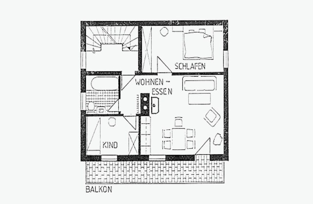 Vacation apartment, 58 sqm 1st floor, 2 separate bedrooms