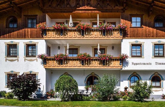 Vacation in the mountains in the inn near the Zugspitze.