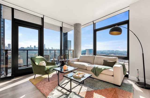 West Loop Scenic Views + Private Balcony Retreat