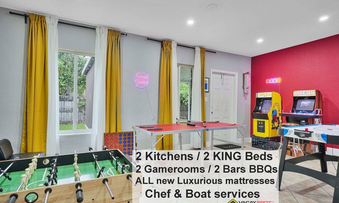 Coral Way House | 2 Homes, King Beds, for 23 NearBeach/Airport