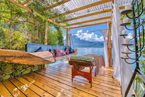 San Marcos La Laguna House | 2-story Lakefront castita, beach, kitchen, sauna