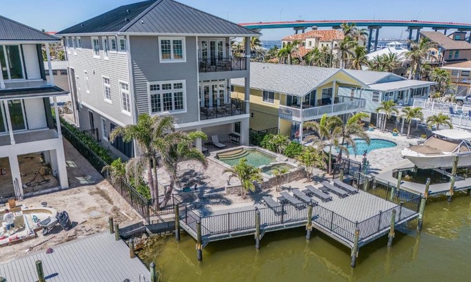 Fort Myers Beach House | 260 Coastal Luxe Retreat- 5BD 4,5BA, Pool & Spa, Water Views home