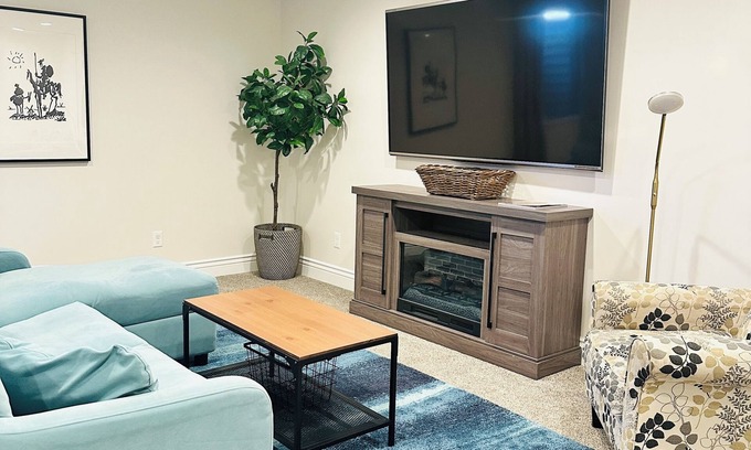 West Jordan Apartment | 2B/1B Basement Apt Near Jordan Landing - Flexible Check-in/out! Sleeps 6