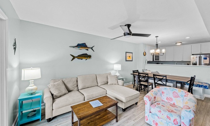 Ocean Sands Condo | 2BR ocean-side condo with balcony & beach access