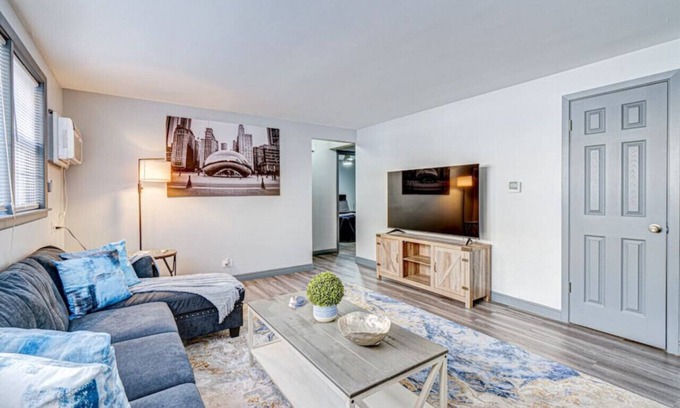 Elmwood Park Apartment | 2BR Sleeps 7 King Bed Prime Location