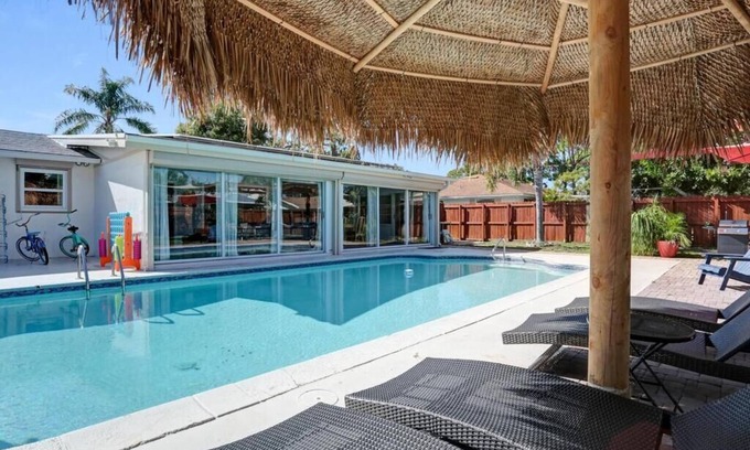 Naples Park House | 3/2 HEATED Pool House Walking Distance to Beach