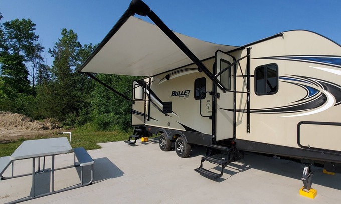 South Haven House | 31' RV Travel Trailer Camper on site in South Haven Michigan