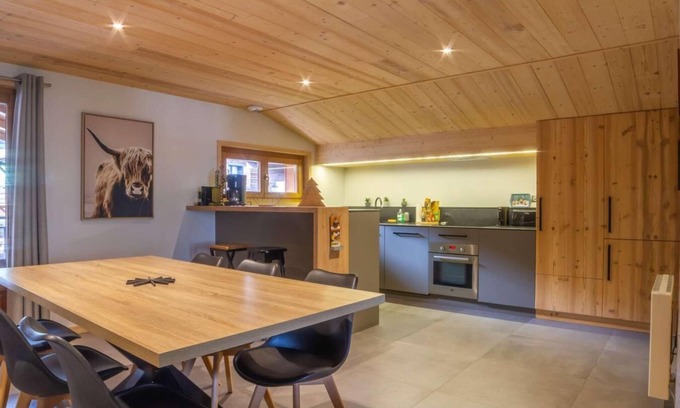 Les Prodains Apartment | 350m from ski slopes, 1st floor, view village, balcony, fireplace or stove, parking, tv, ski locker