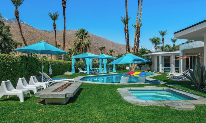 Indian Canyon House | 4,775 Sq Ft MidMod Estate, 5 King Beds, All En Suites, Saltwater Pool, Spa