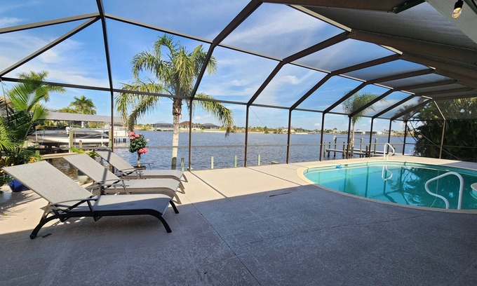 Burnt Store House | 4-bedroom Gulf access, heated pool, lanai, dock