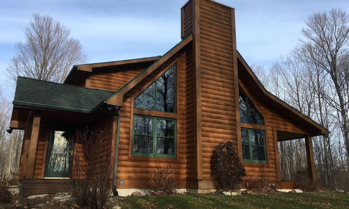 Egg Harbor Cabin | 40 acres, walking trails, AT&T fiber optics, fireplace - book winter escape now!