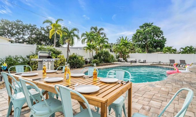 Palma Sola House | 5BR Home w/Heated Pool, Fire Pit & Games