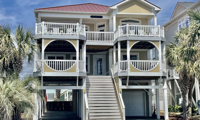 Ocean Isle Beach House | 5BR Luxury w/Pool, Ocean Views & Walk to Everything!