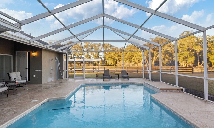 Fellowship House | 5BR Ocala Farm Home With Heated Pool 6Min To World Equestrian Center
