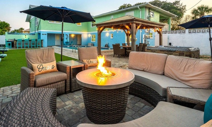 Port Canaveral House | 7 bd 7 bth Slps 30! 3 kitchens! Pool, Sauna, Beach, Hot tubs, Game Rm, Golf Cart
