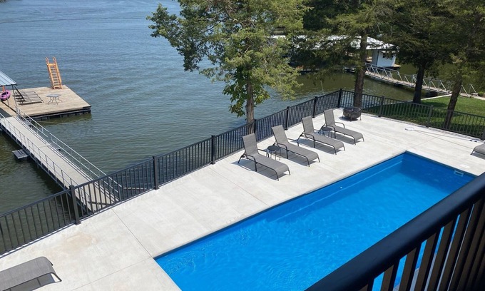 Osage Beach House | 7 bedroom 5 bath waterfront home with private pool, pickleball court