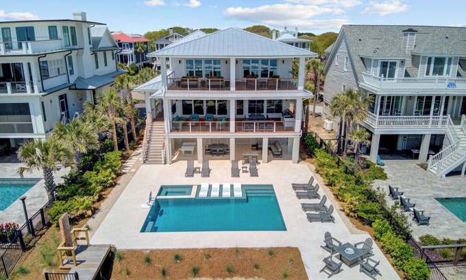 Isle of Palms House | 712 Ocean Blvd | New Build + Pool, Game Zone, Oceanfront Beach Access, & Views
