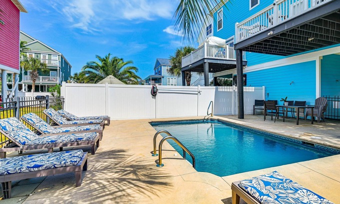Garden City House | 75 Feet From Beach Private Heated Pool & Hot Tub